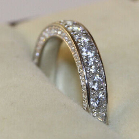 NEW 925 Sterling silver Diamond band Ring - Picture 5 of 7